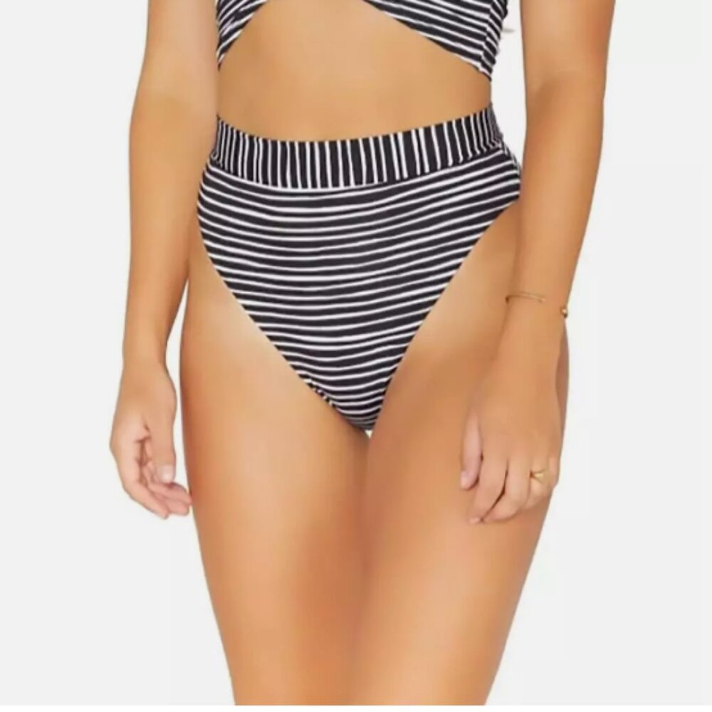 Hurley Women's Reversible Moderate High Waist Bottom, BKWH, L